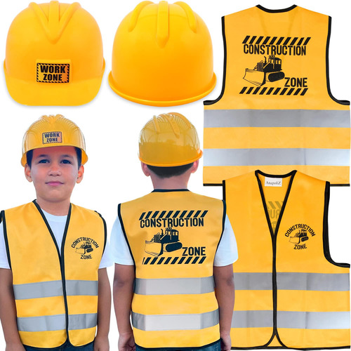 Conjunto De Chaleco Y Gorro De Construcción Para Niños Anapo