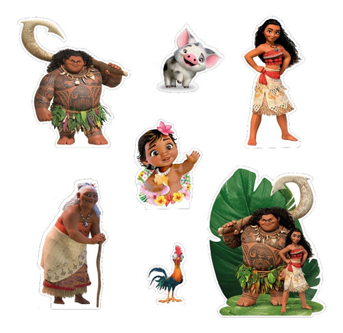 Kit Moana Base Rígida 7 Pzas Figuras Coroplast + Lona 2x2m