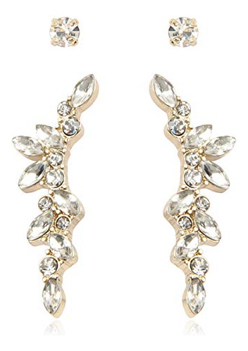 Riah Moda Brillante Rhinestone Pave Oreja Pendientes De Orug