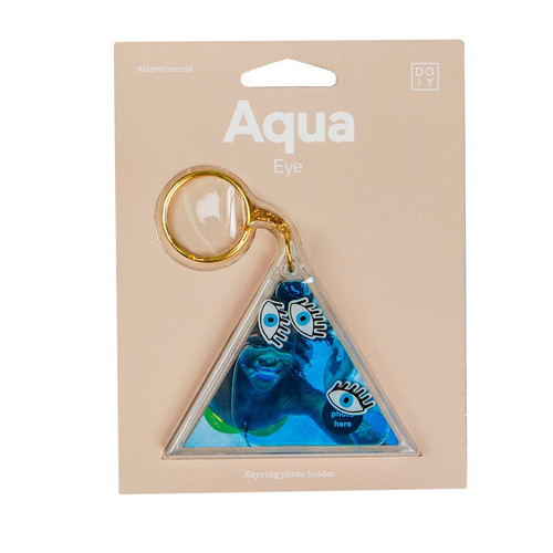 Llavero Triangular Aqua Diseño Figuras Ojos Doiy