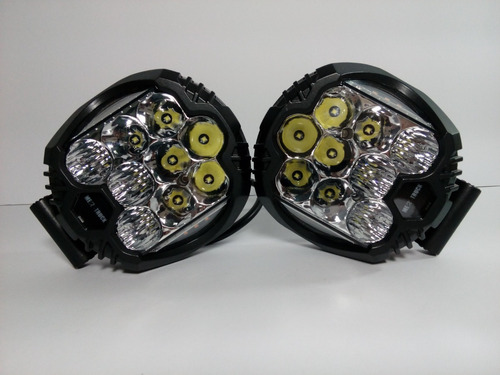 Faros De 15 Leds Cree Redondo Con Cuartos Ámbar 12-24v 30w