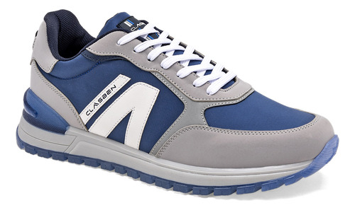 Tenis Hombre Clasben Atila Marino Gris 121-959