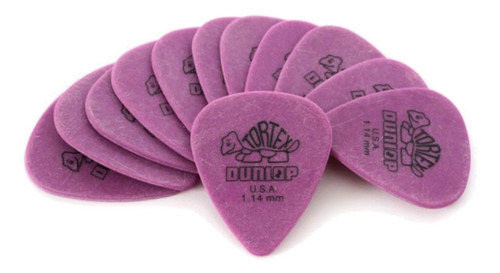 Kit 12 Palhetas Dunlop Tortex 1,14mm Stantard Guitarra Roxa