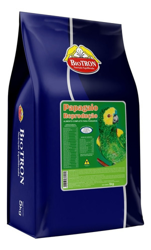 Ração Extrusada Papagaio Cacatua Reprodução - 5 Kg Biotron