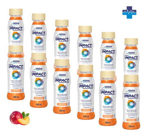 Impact Pêssego 200ml Nestlé - Kit Com 12 Unidades