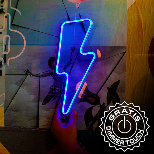 Painel Luminoso Letreiro Raio - Neon Led Azul + Controle 