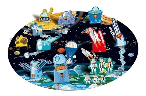 Imagen 1 de 3 de Puzzle Circular 200 Piezas + Libro De La Tierra A La Luna Ed