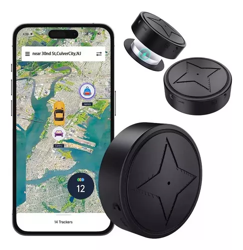 Mini rastreador GPS para vehículos con cobertura global, color negro