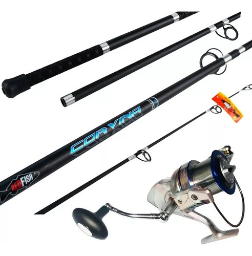 Combo De Lance Caña Corvina Grafito 3,90+reel Conico S4500 