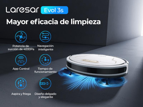 Laresar Evol 3s Combo De Aspiradoras Y Trapeador Robot color Blanco