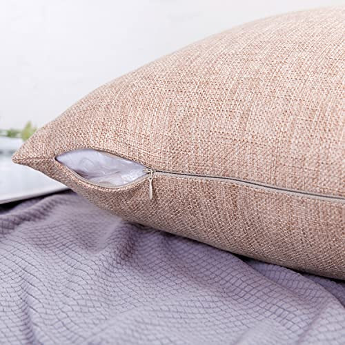 Juego De 2 Fundas De Almohada De Lino Y Algodón