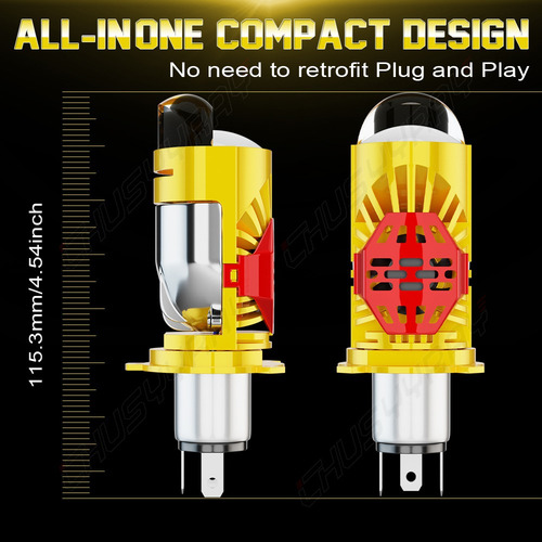Para Moto Faro De Lente De Proyector Led H4