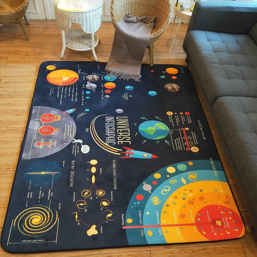 Alfombra Espacial Niños Sala De Juegos Y Dormitorio  E...