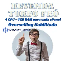 Comprar Revenda Hospedagem Turbo Pró 50gb 4cpu +4g Ram +overselling