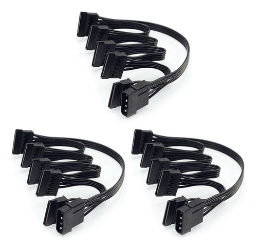3 Cables De Fuente De Alimentación De 4 Pines Ide A 5 Puerto