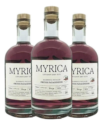Gin Myrica Frutos Patagonicos Aromatico Bebida Premium X3