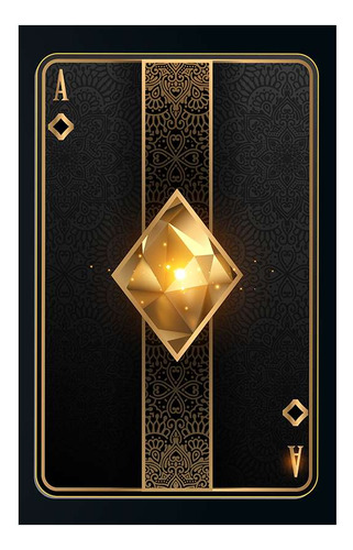 Vinilo 60x90cm Carta Oro Poker Diamante Negro Naipe