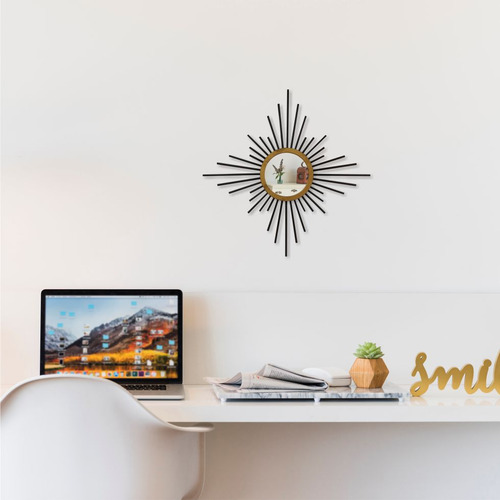 Espelho Decorativo Com Moldura Mini Supernova Preto
