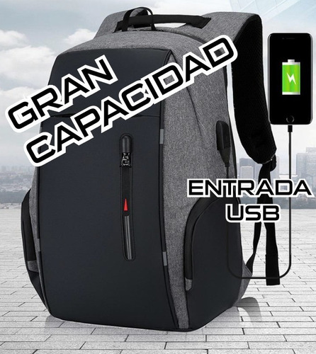 Mochila Con Usb Back Pack Antirrobo Super Calidad