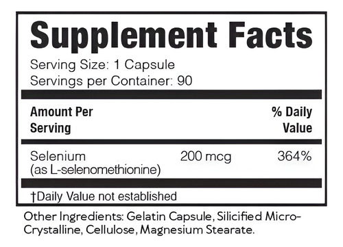 Selenometionina Ultra Pura 200 Mcg Apoyo Inmunológico Funció