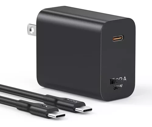 Cargador de 30W Carga Rápida A1508C USB-C Incluye Cable Tipo C-C - Promart