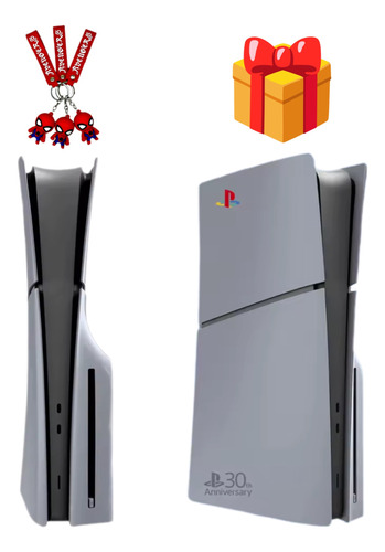 Carcasa Cubierta Ps5 Slim Disco 30 Aniversario Ps + Regalo Plateado Ps5 Slim Versión Disco Skin 30 Aniversario Ps