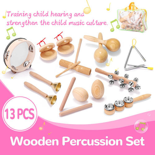R Kit De Instrumentos De Percusión Manual 13pcs Juguetes