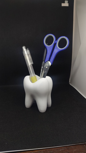 Maceta, Porta Cepillos, Lapicero Diente Molar - Urquiza3d Blanco Molar