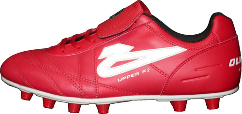 Zapatos Futbol Soccer Olmeca Upper F2 Rojo En Piel/mf