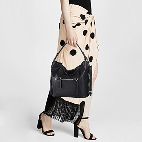 Coofit Bolsos Y Bolsos Negros Cartera De Cuero Pu Bolso Hobo