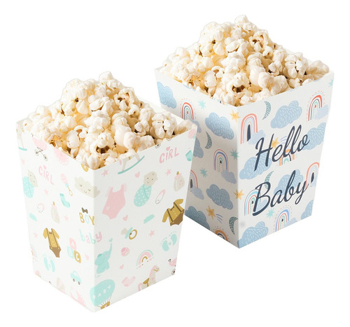 Caja Para Palomitas Para Baby Shower 8x8x11cm 30 Piezas