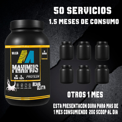 Bcaas + Glutamina Maximus 1kg Varios Sabores Natural