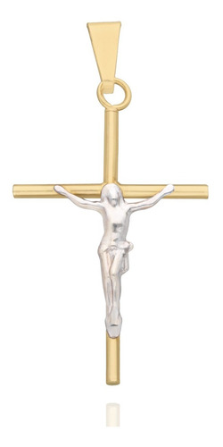 Medalla Dije Cruz Crucifijo Cristo Hombre Oro 14k 4x2cm