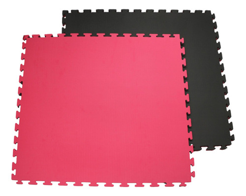 Piso Tatami Tapete Taekwondo Rojo/negro Orilla Ensamble 10pz