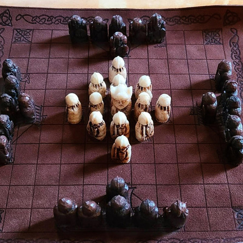 Juego De Ajedrez Vikingo Piezas De Ajedrez De Resina Con Caj
