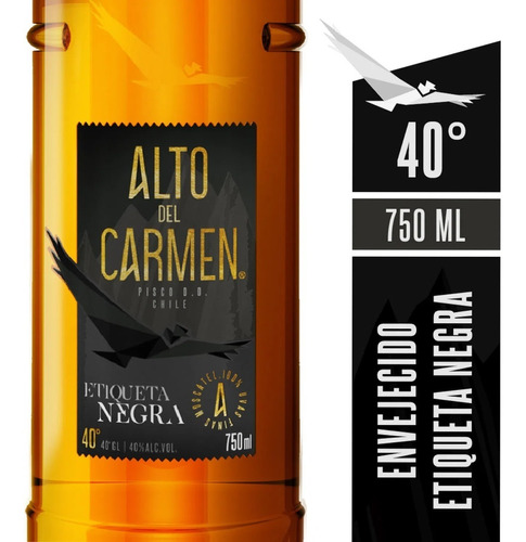 Pisco Alto Del Carmen Envejecido Etiqueta Negra 40º 750ml