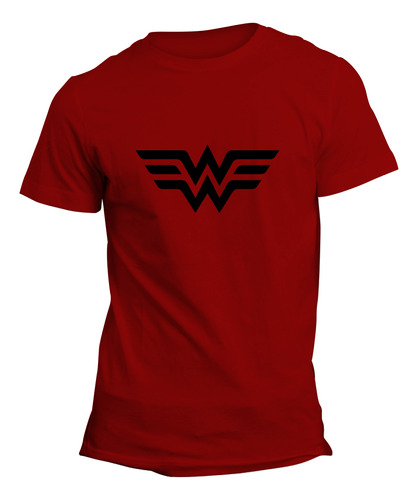 Playera Wonder Woman Logo 1 Negro. Adulto Y Niño