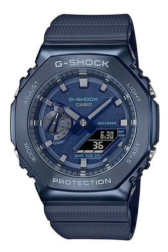 Reloj Casio G-shock Gm-2100n Hombre Caja Acero 20 Bar Color de la malla Azul Color del bisel Azul Color del fondo Azul