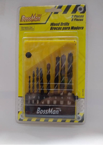 Juego De Mechas Para Madera 8 Piezas Bossman