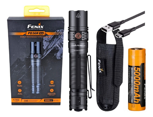 Linterna Tactica Fenix Pd36r V2.0 Usb 1700 Lumens 396mts