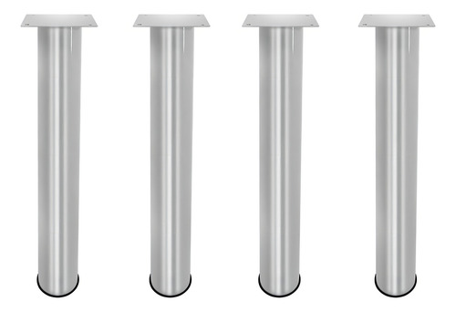 Pé Base De Mesa De Jantar 04 Un Paris 75cm Cor Prata