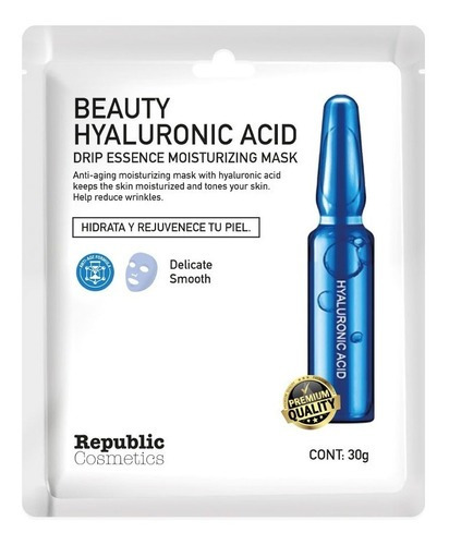 Mascarilla facial para piel mixta Republic Cosmetics Skincare Ácido hialurónico 30g