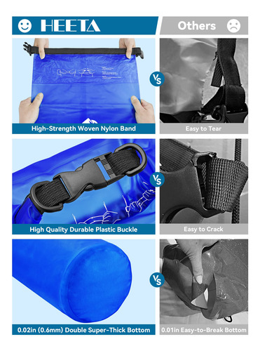 Dry Bag Heeta Waterproof 10 L Con Funda De Teléfono Para Via