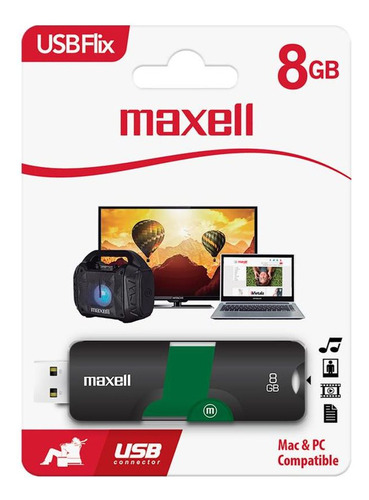 Memoria Usb Maxell Con Capacidad De 8gb De Almacenamiento