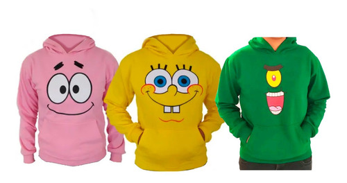 Tres (3) Sudaderas Estampadas Personajes Bob Esponja