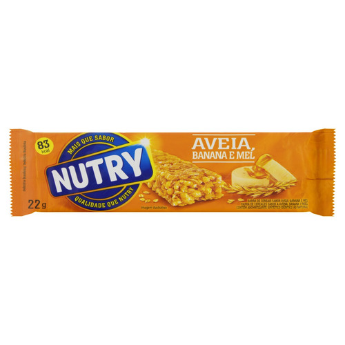 Imagem 1 de 2 de Barra de Cereal Aveia, Banana e Mel Nutry Pacote 22g