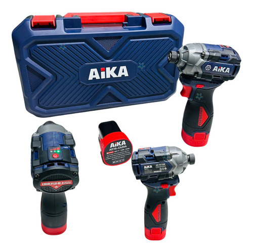 Parafusadeira De Impacto 1/4 Aika 16v Ad-w150b C/ 2 Baterias Cor Azul Frequência 60