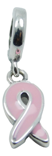 Dije Charm Lazo Rosado-cáncer De Mama Plata 925