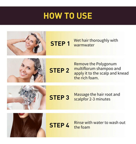 Shampoo De Coloração Instantânea Natural De Cabelo Com Gengi