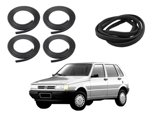 Kit Borracha Para 4 Portas E Porta Mala Fiat Uno 96